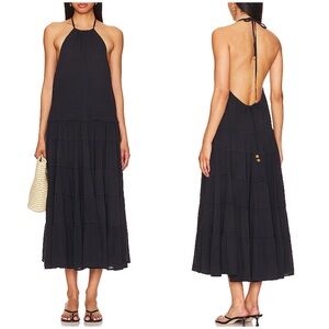 FREE PEOPLE Somewhere Sunny Maxi Dress in Black Size XS NWT